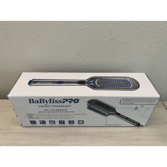 BABYLISS NANO TITANIUM THE COLDBRUSH  FOR HAIR 100%  AUTHENTIC NIB - Picture 1 of 5